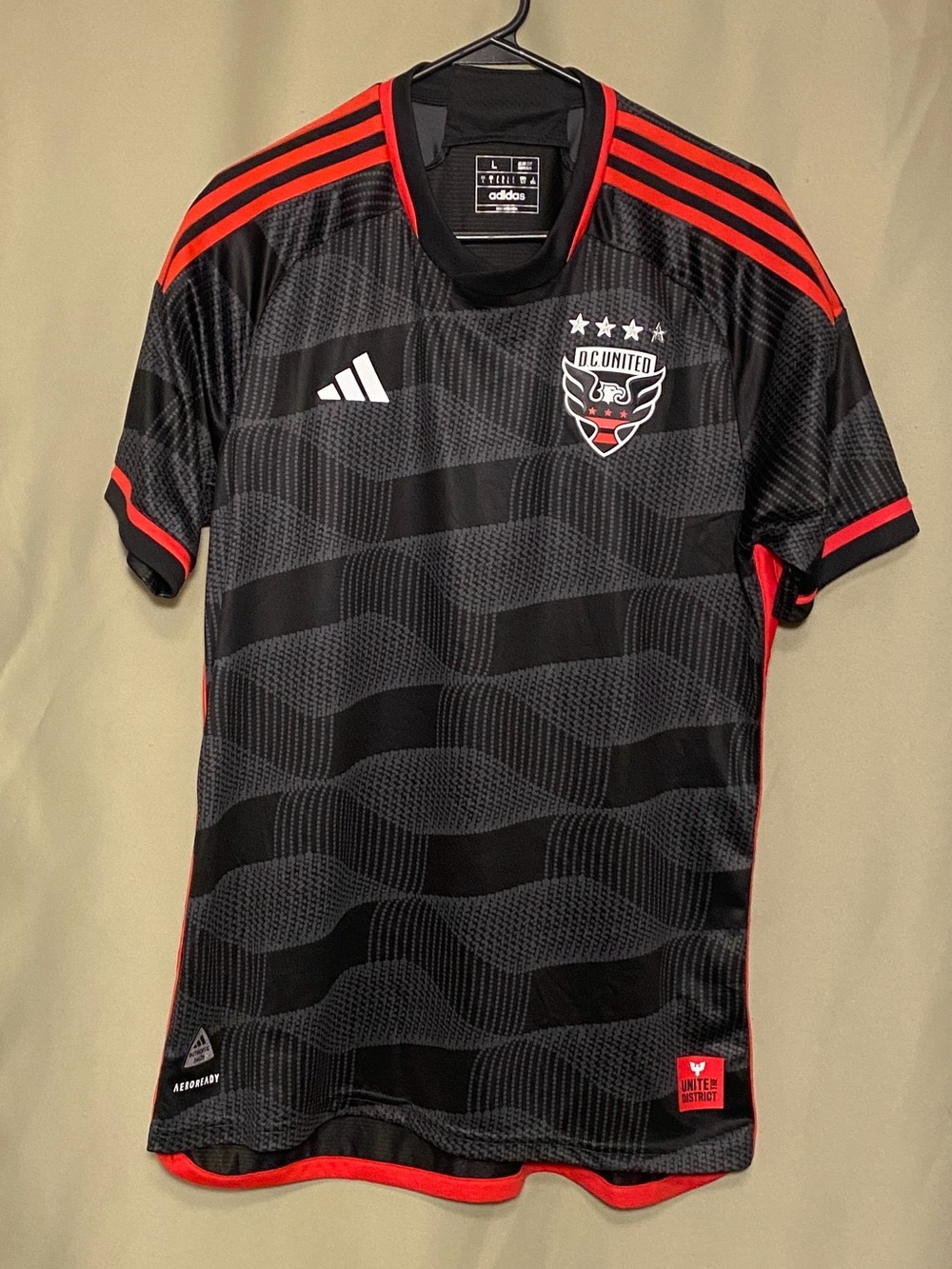 Adidas DC United 2024-25 Authentic Home Soccer Jersey HZ6230 Size L NWT